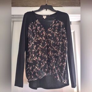 Kaileigh Mixed Material Blouse